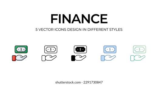 Diseño de iconos de finanzas en estilo Cinco con Stroke editable. Línea, Sólido, Línea plana, Color de tono Duo y Línea de degradado de color. Adecuado para diseño de páginas Web, aplicaciones móviles, UI, UX y GUI.