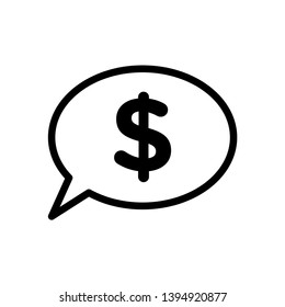Finance icon : dollar and bubble talk
