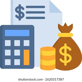 Finance Icon Flat Vector Illustration