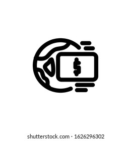 finance icon, internet banking icon design line style. Perfect for application, web, logo and presentation template