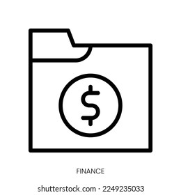 icono de finanzas. Diseño De Estilo De Arte De Línea Aislado En Fondo Blanco
