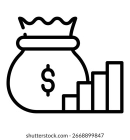 Vector de ilustración de línea de icono de finanzas
