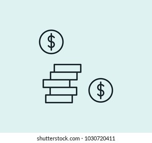 Finance icon line isolated on clean background. Finance icon concept drawing icon line in modern style. Vector illustration for your web site mobile logo app UI design.
