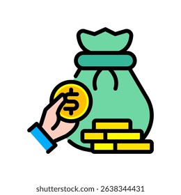 Finance Icon Lineal Color Vector Illustration
