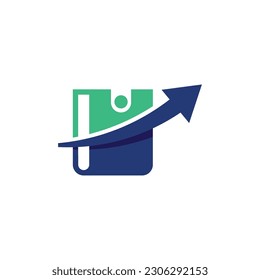 Finance Icon Logo Design Element. Financial Arrow Up Icon Logo Design