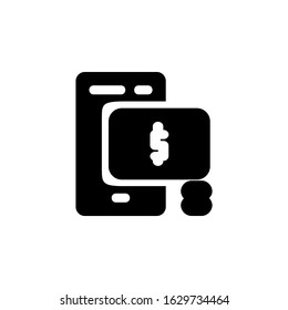 finance icon, mobile banking icon design solid style. Perfect for application, web, logo and presentation template