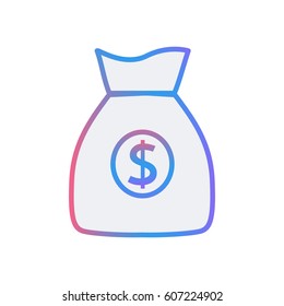 Finance icon money bag modern vector illustration