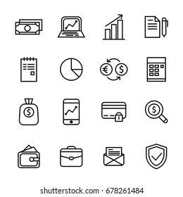 Finance Icon In Outline Style