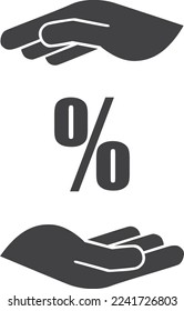 Finance icon, profit icon black vector