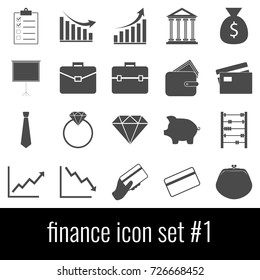 Finance. Icon set 1. Gray icon on white background.