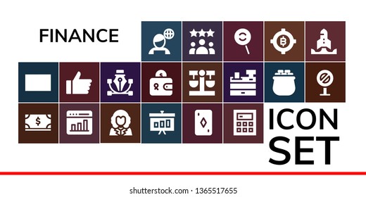 finance icon set. 19 filled finance icons.  Simple modern icons about  - News, Gift card, Dollar, Graph, George washington, Graphic, Card, Calculator, Hand, Vector, Wallet, Balance