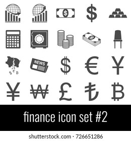 Finance. Icon set 2. Gray icon on white background.