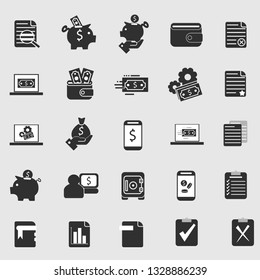 Finance icon set. Banking, money, cash, business.