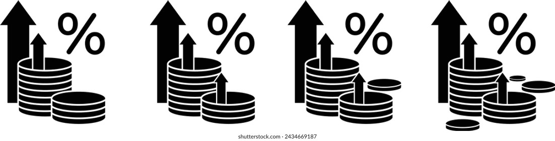 Icono de finanzas en negro. Fondo transparente. ilustración vectorial.