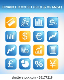 Finance Icon Set (Blue & Orange)