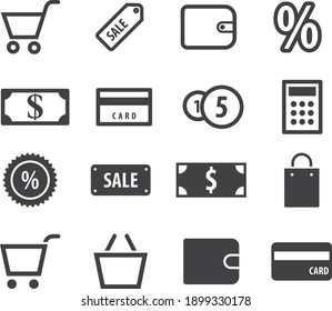 Finance Icon Set. Buy Icon. Sale Icon Vector