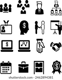 Finance icon set. Containing loan, cash, saving, financial goal, profit, budget, mutual fund, earning money and revenue icons. Solid icons collection.
