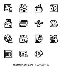 finance icon set design line style part 1. Perfect for application, web, logo and presentation template