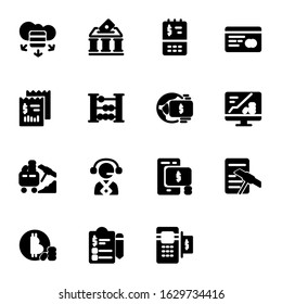 finance icon set design solid style part 2. Perfect for application, web, logo and presentation template