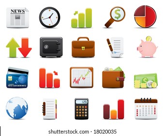 Finance Icon Set. Easy To Edit Vector Image.