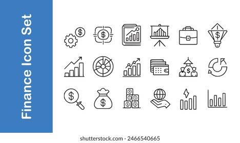 Finance Icon Set With editable vector. 