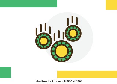 Juego de iconos de finanzas Línea rellenada Color plano concepto de finanzas icono de vectores de elementos de negocio.