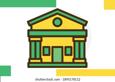 Juego de iconos de finanzas Línea rellenada Color plano concepto de finanzas icono de vectores de elementos de negocio.