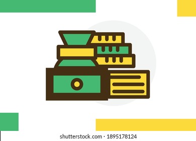 Finance icon set Filled line Flat Color concept related finance icon vector business elements.