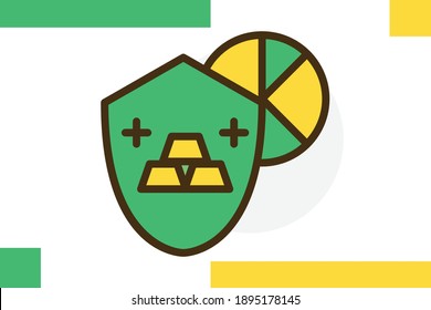 Finance icon set Filled line Flat Color concept related finance icon vector business elements.