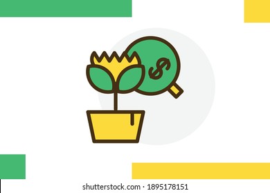 Finance icon set Filled line Flat Color concept related finance icon vector business elements.