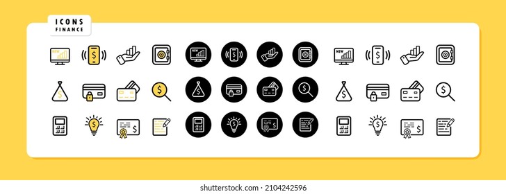 Finance icon set. Money icon. Business concept. Vector line icon for Business and Advertising.