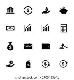 Finance Icon set, money sign and symbol vector