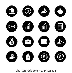 Finance Icon set, money sign and symbol vector