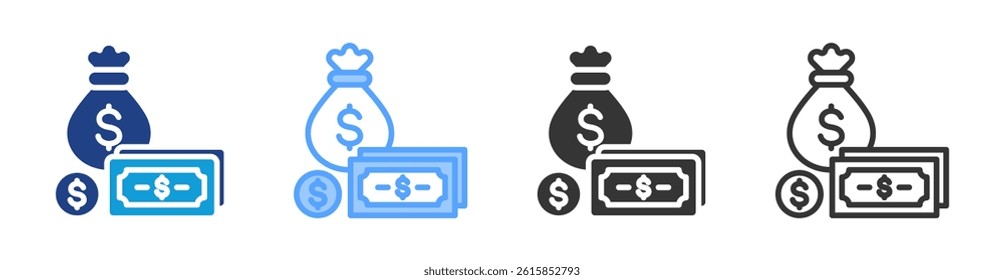 Finance icon set multiple style collection