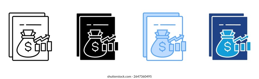 Finance Icon Set Multiple Style Collection