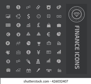 Finance icon set on clean background,vector