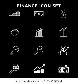 icono de finanzas conjunto estilo de esquema para su diseño web, logotipo, interfaz de usuario.ilustración.