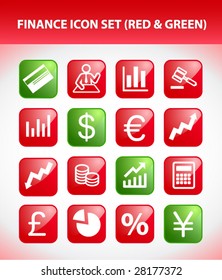 Finance Icon Set (Red & Green)