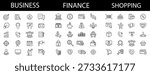 Finance icon set. Shopping line icons. Business and Finance. 