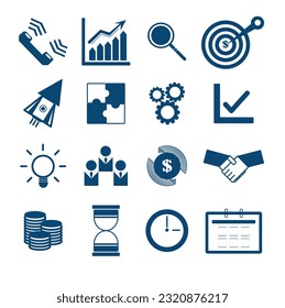 Finance icon set, simple set of finance related vector icons Various illustration icons such as financial management, handshake, stock market rise and fall Perfect, financial symbol.
