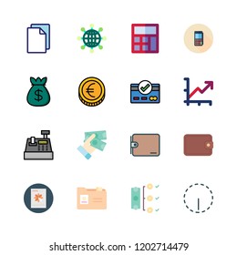 finance icon set. vector set about wallet, options, credit card and diagram icons set.