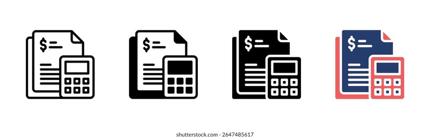 Finance icon sheet multiple style collection