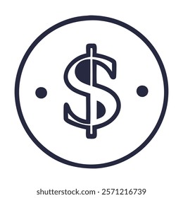 Finance icon silhouette vector style white background