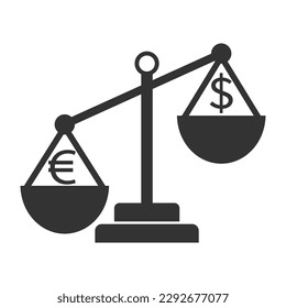 Icono de Finanzas. Ilustración vectorial de conjunto de monedas fuertes