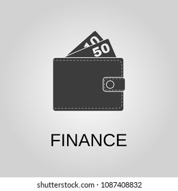 Finance icon. Finance symbol. Flat design. Stock - Vector illustration