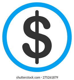 Finance icon. This isolated flat symbol uses modern corporation light blue and gray colors.