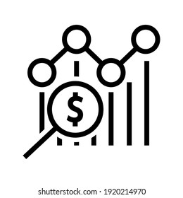 Vector de icono de finanzas. Signo de ilustración de análisis. símbolo analítico.