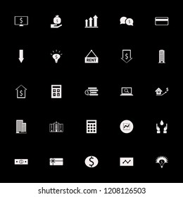 finance icon. finance vector icons set find concept, gift card, graph and office building