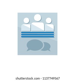 Finance icon. Vector illustration isolated on white background. People, team, chat symbol.
