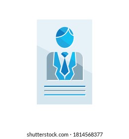 Finance icon. Vector illustration isolated on white background. Person, boss, user symbol.